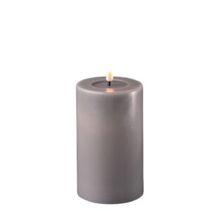 Battery Operated LED Candle 7.5x12.5cm Grey