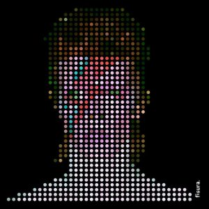David Bowie Pixel Print with Frame 50x50cm