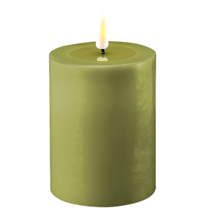 Battery Operated LED Candle 7.5cmx10cm Olive