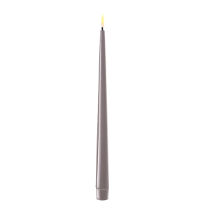 Pack of 2 Battery Operated LED Tapered Dinner Candles Grey