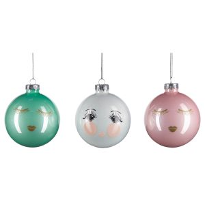 Set of 3 Assorted Miss Etoile Face Baubles