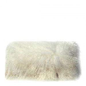 Tibetan Sheepskin Cushion Ivory
