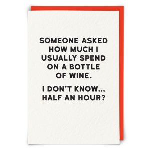 Greetings Card Bottle Of Wine