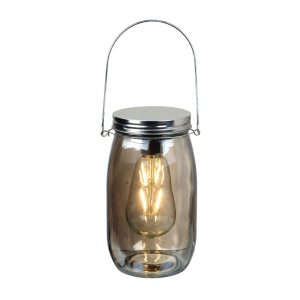 Smoked Glass Jar with LED Lights
