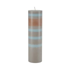 Grey Ochre & Blue Colour Block Candle