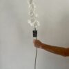 Artificial White Glitter Fabric Orchid Stem