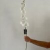 Artificial White Glitter Fabric Orchid Stem