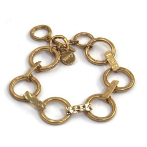 Worn Gold Bracelet T-Bar Clasp