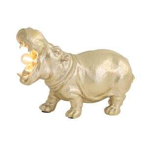 Matt Gold Hippo Table Lamp