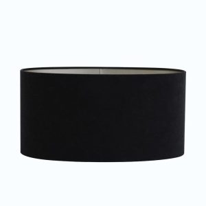 Black Velour/ Taupe Cylinder Lampshade 38cm
