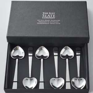 Set of 6 Boxed Heart Teaspoons