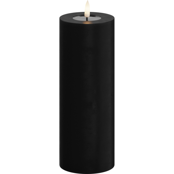 Black 7.5x20cm Battery Operated LED Candle