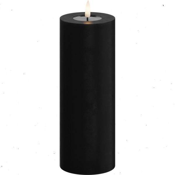 Black 7.5x20cm Battery Operated LED Candle