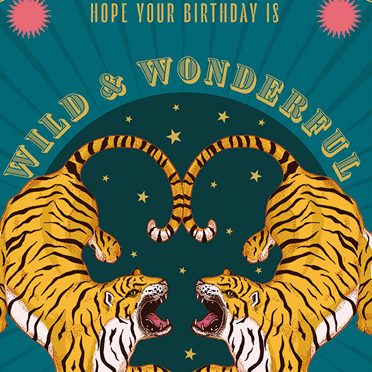 Tigers Wild & Wonderful Greetings Card