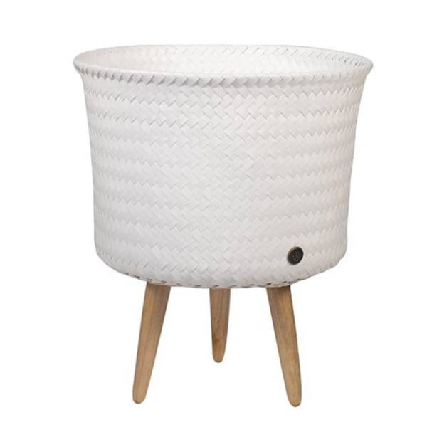 White Up Mid Plant Basket Stand