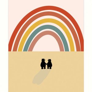 Bears & Rainbow Greetings Card