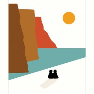 Bears, Cliffs & Water Greetings Card