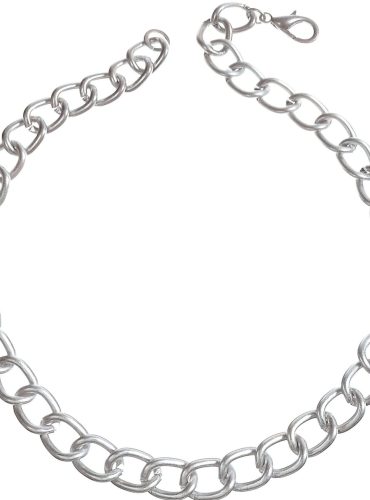 Matt Silver Rounded ID Chain Shortie Necklace