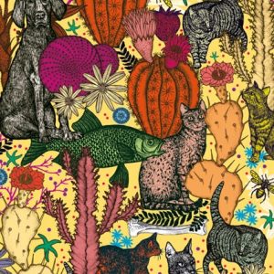 Cats & Cacti Greetings Card