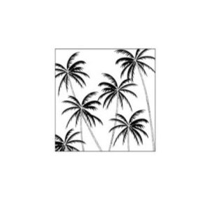 Pack 20 Small Black Palm Trees Cocktail Napkins