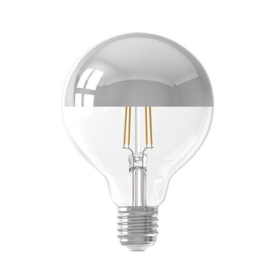 Calex Silver Mirror Top Globe LED Bulb (Dimmable)