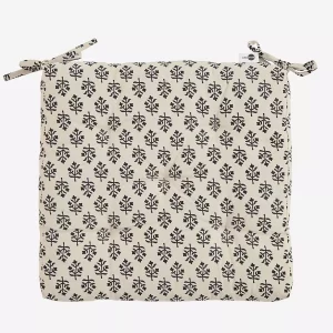 Natural & Grey Double Sided Print Cotton Seat Pad