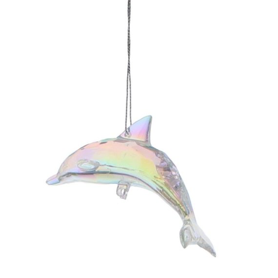 Clear Iridescent Acrylic Dolphin