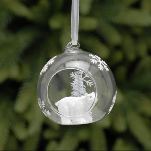 Glass Bauble with Polar Bear