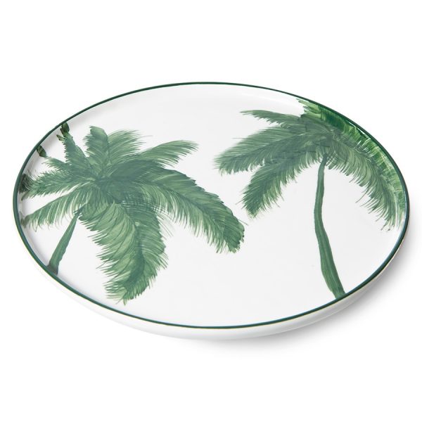 Green Palm Tree Porcelain Dinner Plate