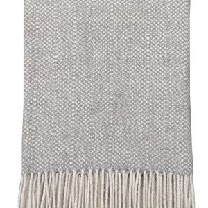 Natural Grey Structured Recycled Wool Throw