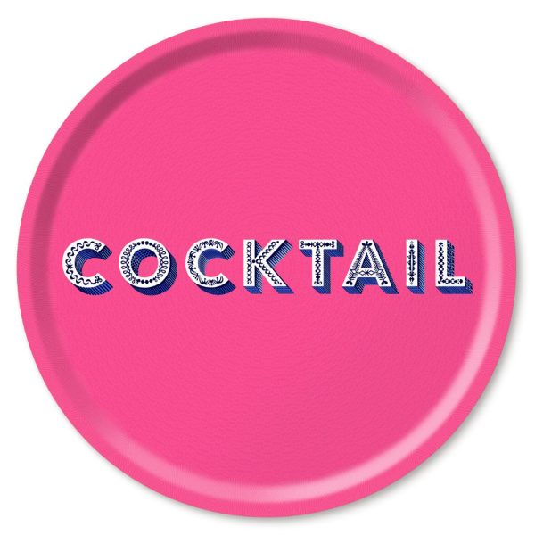 Asta Barrington Bright Pink Round Cocktail Tray