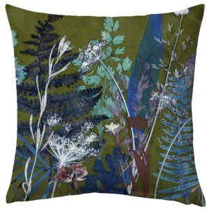 Forest Dark Floral Print Cushion