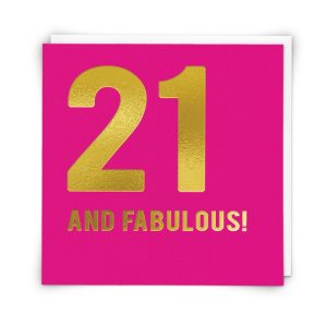Greetings Card Twenty One and Fabulous