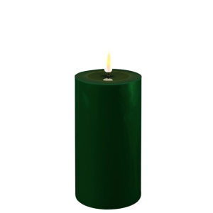 Battery Operated LED Candle 7.5cmx15cm Dark Green