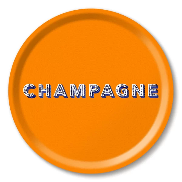 Asta Barrington Satsuma Orange Champagne Round Tray