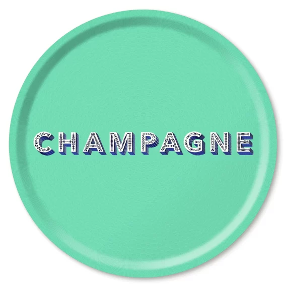 Asta Barrington Seafoam Champagne round tray