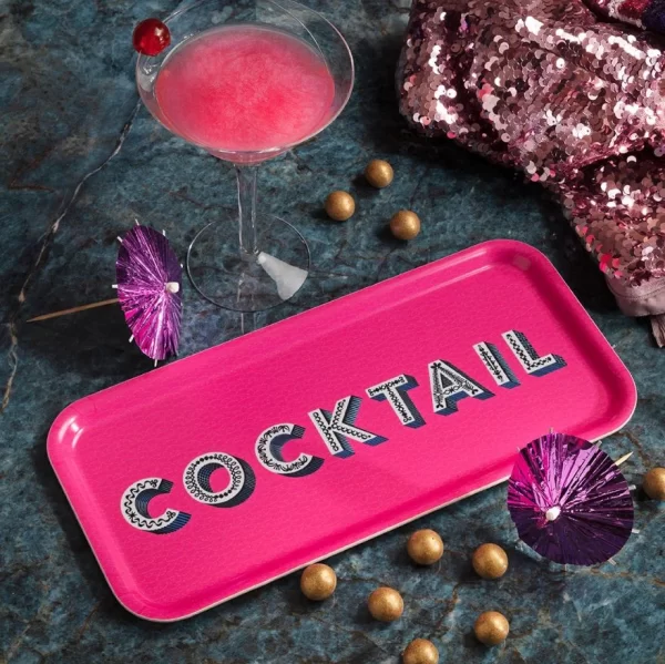 Asta Barrington Bright Pink Cocktail Tray