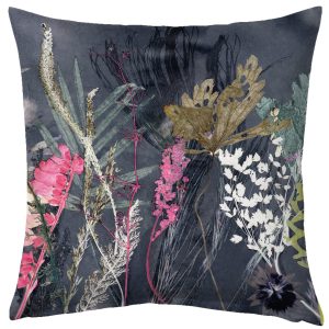 Meteorite Dark Floral Print Cushion