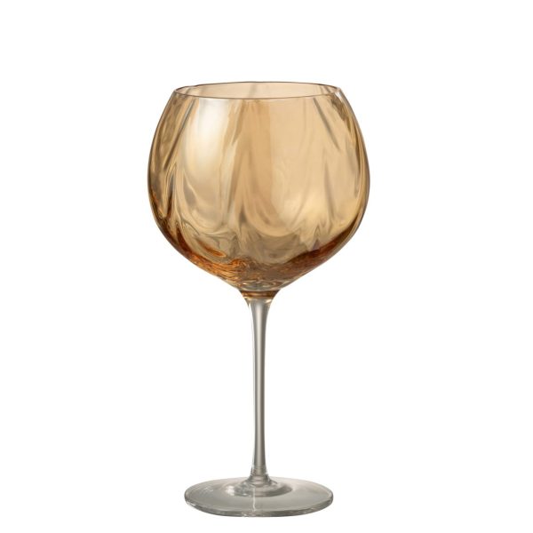 Amber Irregular Wine Glass