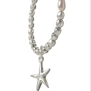 Asymmetrical Star and Pearl Bracelet