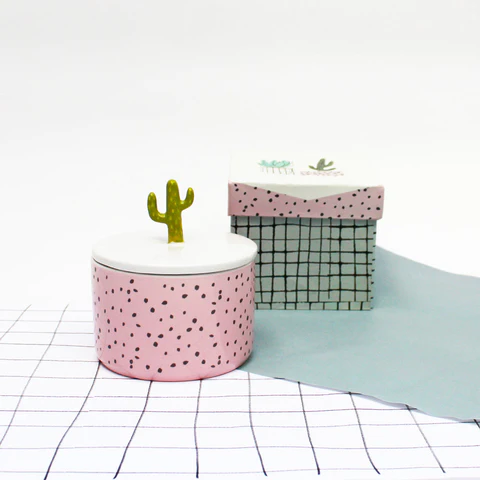 Porcelain Urban Garden Cactus Jar
