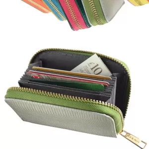 Credit Card Organiser Two Tone With Contrast Zipper
