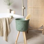 Hunting Green Up High Plant Basket Stand