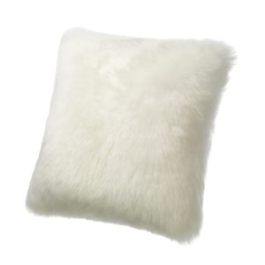 Silky Sheepskin Cushion Flax Ivory 40x40cm