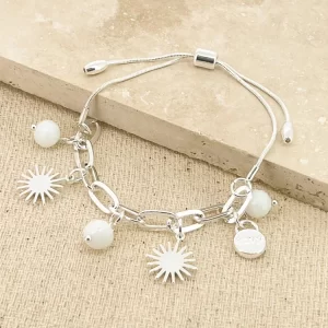 Silver Bracelet with Pearl Charms