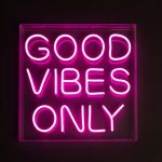 LED Neon Acrylic Box 'Good Vibes Only'