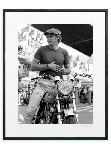 Framed Steve McQueen Moto Photographic Print 30x40cm