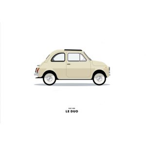 Le Duo Fiat Beige Greetings Card