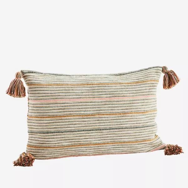Multi Stripe Cushion with Tassels
