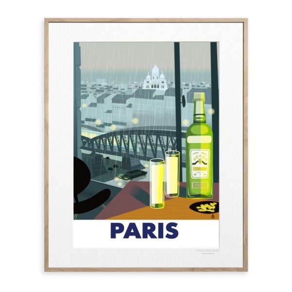 Framed Monsieur Z Paris Apero Print